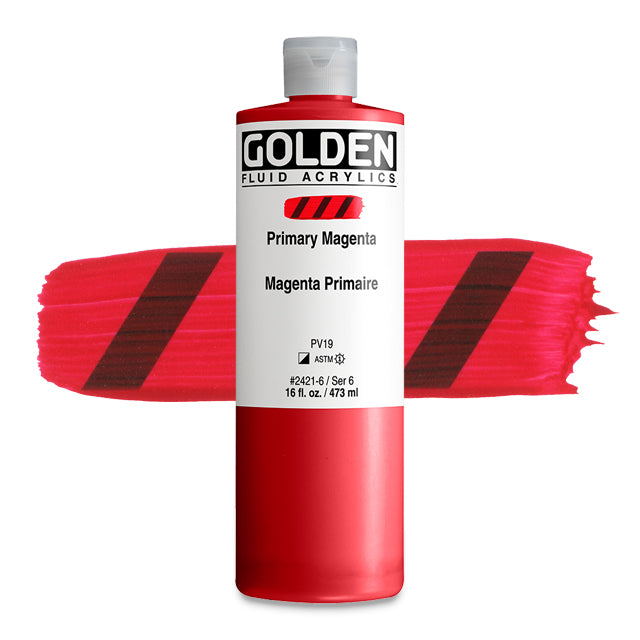 Golden Fluid Acrylic, Primary Magenta, 16 oz.