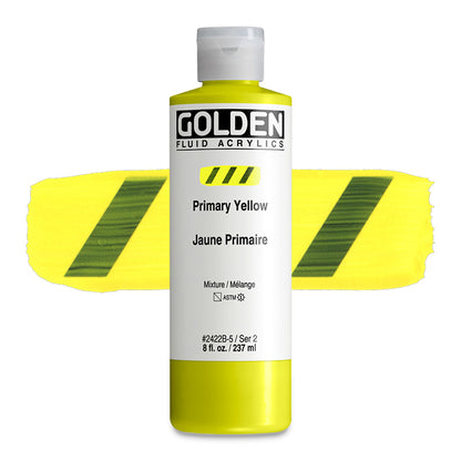 Golden Fluid Acrylic, Primary Yellow, 8 oz.