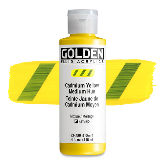 Golden Fluid Acrylic, Cadmium Yellow Medium Hue, 4 oz.