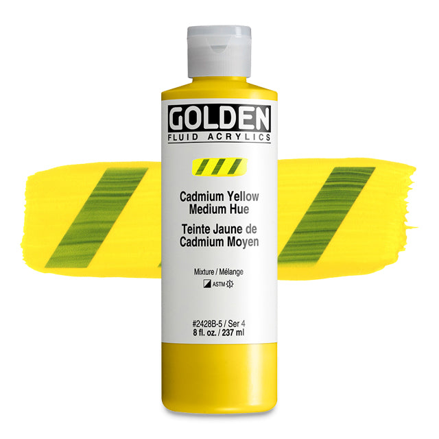 Golden Fluid Acrylic, Cadmium Yellow Medium Hue, 8 oz.