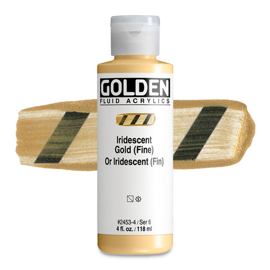 Golden Iridescent Fluid Acrylic, Gold (Fine), 4 oz.