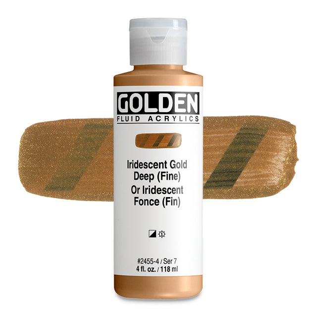 Golden Fluid Acrylic, Iridescent Gold Deep (Fine), 4 oz.