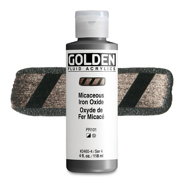 Golden Fluid Acrylic, Iridescent Micaceous Iron Oxide, 4 oz.