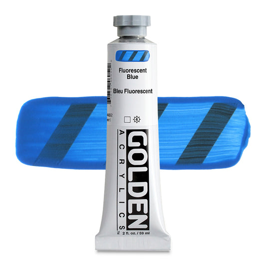 Golden Heavy Body Acrylic - Fluorescent Blue, 2 oz.