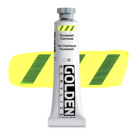 Golden Heavy Body Acrylic - Fluorescent Chartreuse, 2 oz.