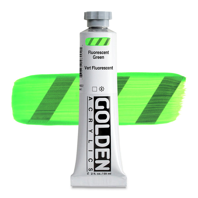 Golden Heavy Body Acrylic - Fluorescent Green, 2 oz.