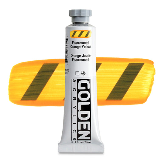 Golden Heavy Body Acrylic - Fluorescent Orange-Yellow, 2 oz.