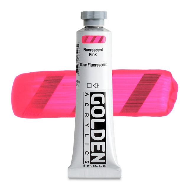 Golden Heavy Body Acrylic - Fluorescent Pink, 2 oz.