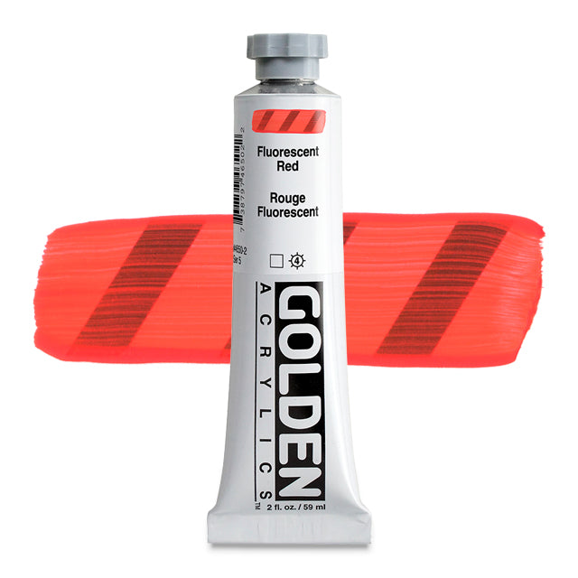 Golden Heavy Body Acrylic - Fluorescent Red, 2 oz.