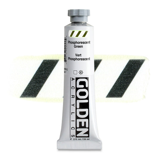 Golden Heavy Body Acrylic - Phosphorescent Green, 2 oz.