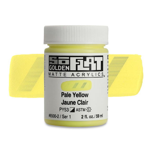 SoFlat Matte Acrylic Paint - Pale Yellow, 2 oz. jar