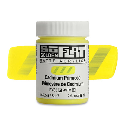 Golden SoFlat Matte Acrylic Paint - Cadmium Primrose, 2 oz.