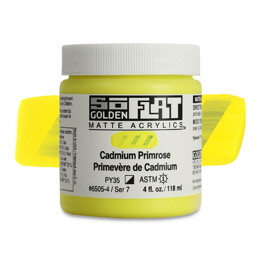 Golden SoFlat Matte Acrylic Paint - Cadmium Primrose, 4 oz.