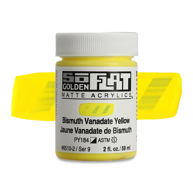 Golden SoFlat Matte Acrylic Paint - Bismuth Vanadate Yellow, 2 oz.