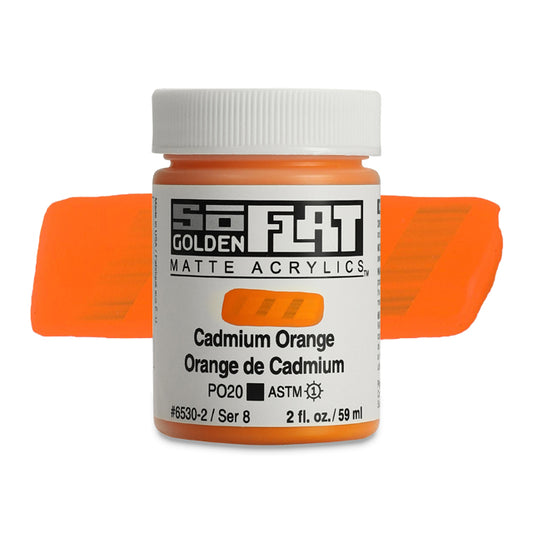 Golden SoFlat Matte Acrylic Paint - Cadmium Orange, 2 oz.