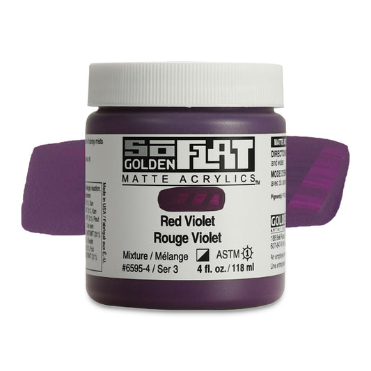 Golden SoFlat Matte Acrylic Paint - Red Violet, 4 oz.