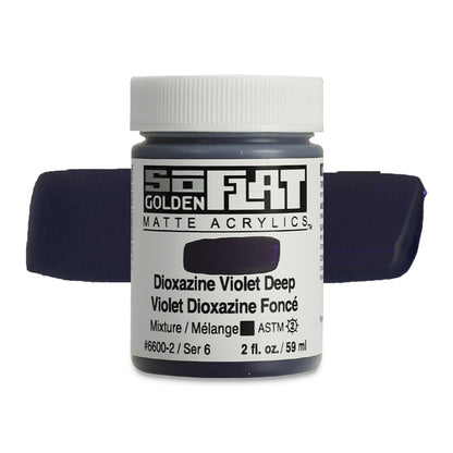 Golden SoFlat Matte Acrylic Paint - Dioxazine Violet Deep, 2 oz.