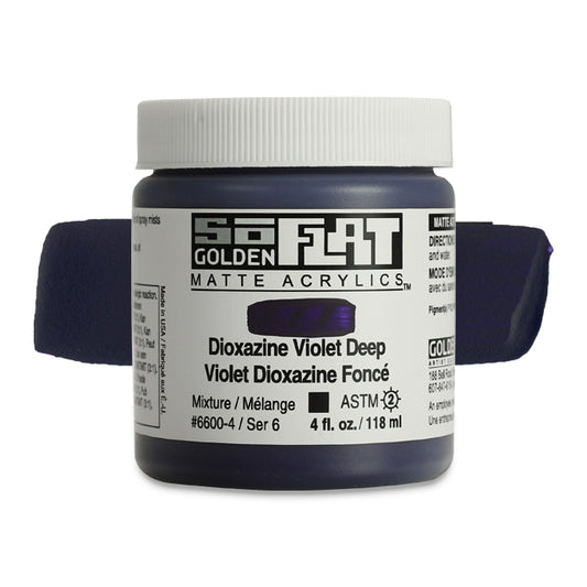 Golden SoFlat Matte Acrylic Paint - Dioxazine Violet Deep, 4 oz.