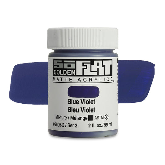 Golden SoFlat Matte Acrylic Paint - Blue Violet, 2 oz.