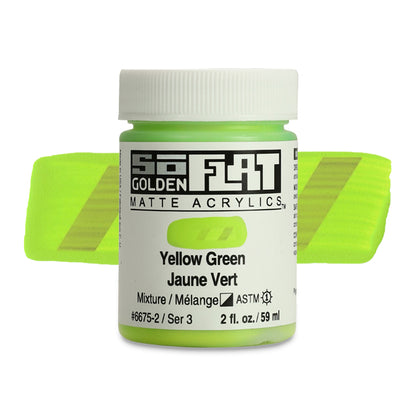 Golden SoFlat Matte Acrylic Paint - Yellow Green, 2 oz.