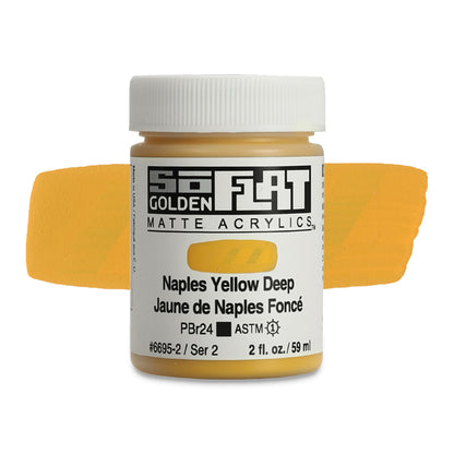 Golden SoFlat Matte Acrylic Paint - Naples Yellow Deep, 2 oz.