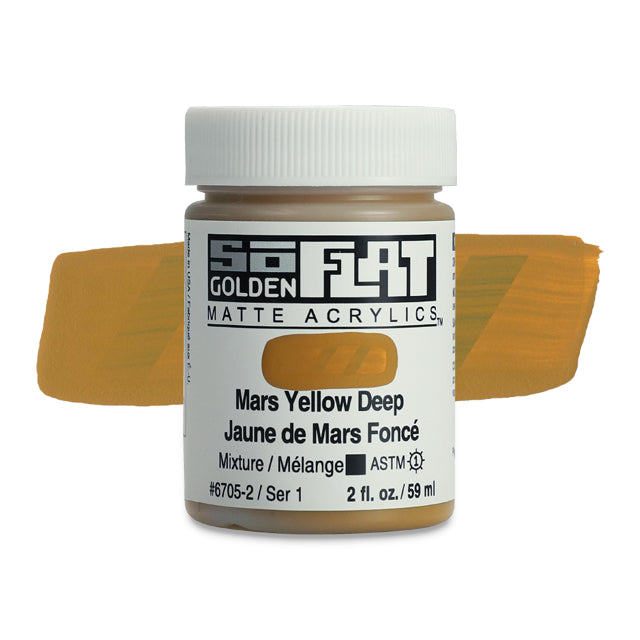 SoFlat Matte Acrylic Paint - Mars Yellow Deep, 2 oz. jar