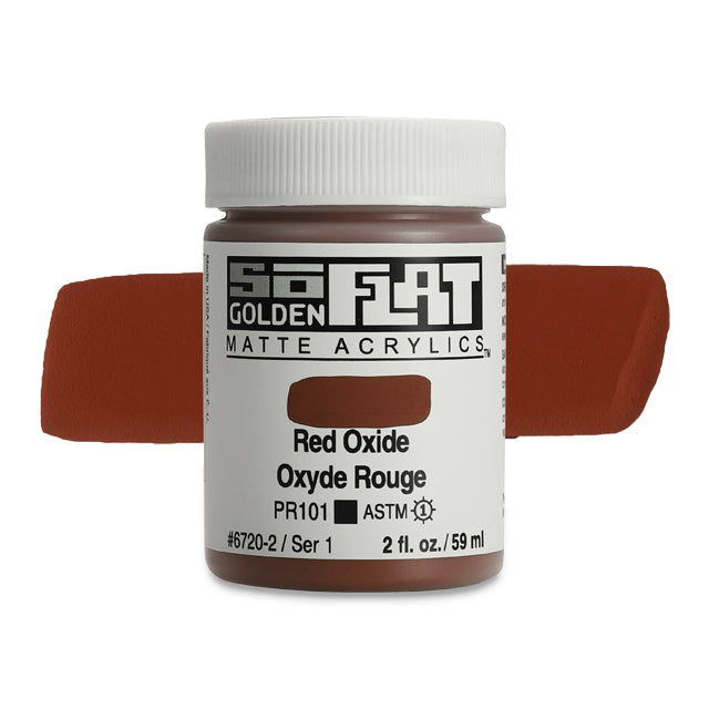 SoFlat Matte Acrylic Paint - Red Oxide, 2 oz. jar