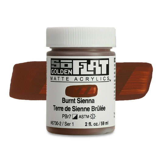 SoFlat Matte Acrylic Paint - Burnt Sienna, 2 oz. jar