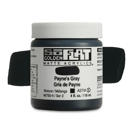 SoFlat Matte Acrylic Paint - Payne's Gray, 4 oz. jar