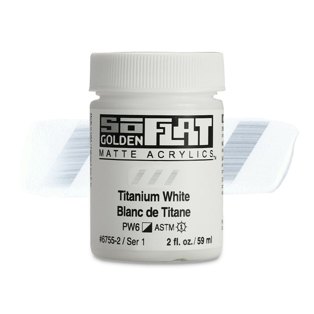 SoFlat Matte Acrylic Paint - Titanium White, 2 oz. jar