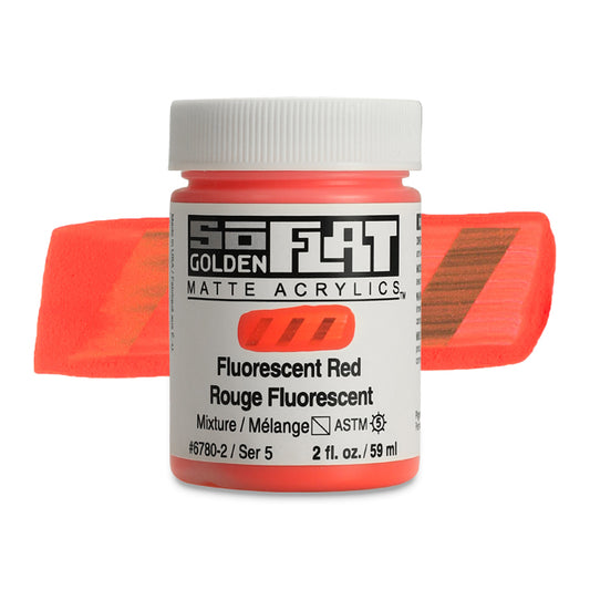 SoFlat Matte Acrylic Paint - Fluorescent Red, 2 oz. jar