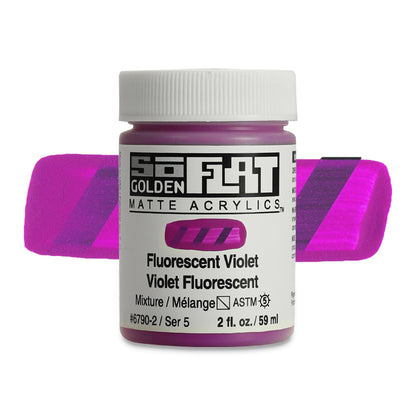 SoFlat Matte Acrylic Paint - Fluorescent Violet, 2 oz. jar