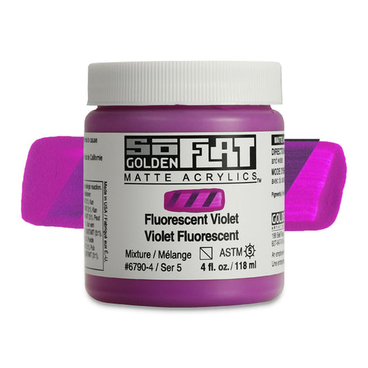 SoFlat Matte Acrylic Paint - Fluorescent Violet, 4 oz. jar