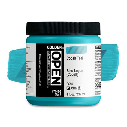 Golden Open Acrylic - Cobalt Teal, 8 oz. Jar