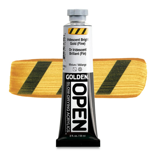 Open Acrylic, Iridescent Bright Gold (Fine), 2 oz. Tube