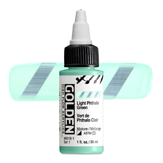 Golden High Flow Acrylic - Light Phthalo Green, 1 oz.