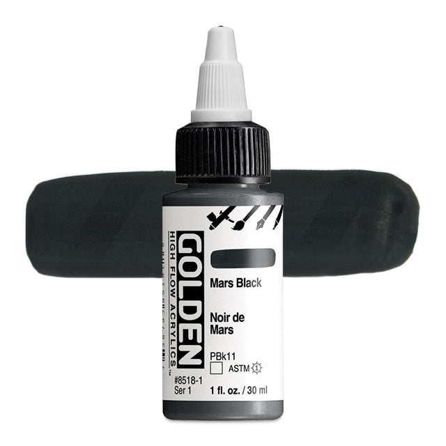 Golden High Flow Acrylic - Mars Black, 1 oz.