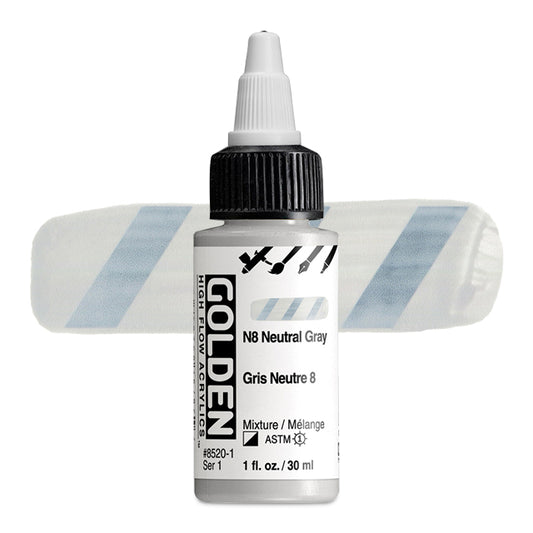 Golden High Flow Acrylic - Neutral Gray N8, 1 oz.