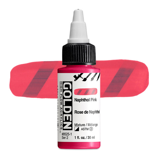 Golden High Flow Acrylic - Naphthol Pink, 1 oz.