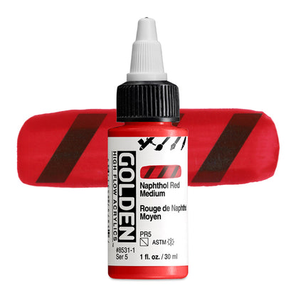 Golden High Flow Acrylic - Naphthol Red Medium, 1 oz.