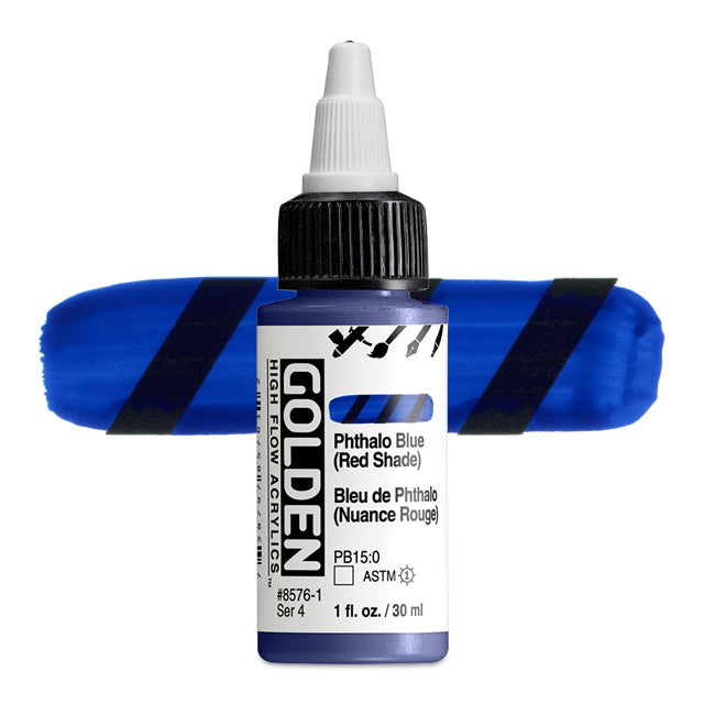 Golden High Flow Acrylic - Phthalo Blue (Red Shade), 1 oz.