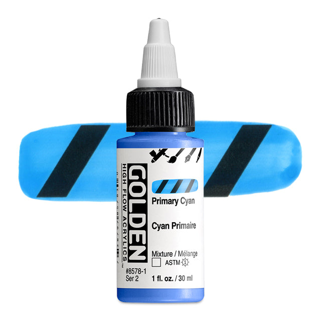 Golden High Flow Acrylic - Primary Cyan, 1 oz.