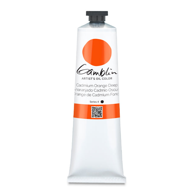 Gamblin Artists' Oil Color, Cadmium Orange Deep, 150 ml.