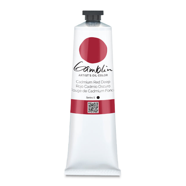 Gamblin Artists' Oil Color, Cadmium Red Deep, 150 ml.