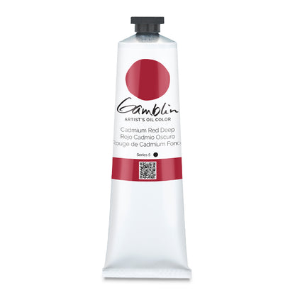 Gamblin Artists' Oil Color, Cadmium Red Deep, 150 ml.