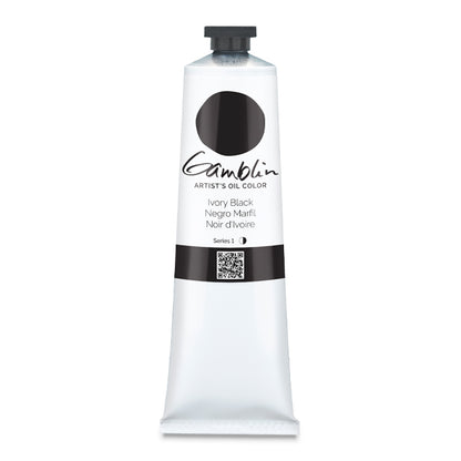 Gamblin Artists' Oil Color, Ivory Black, 150 ml.