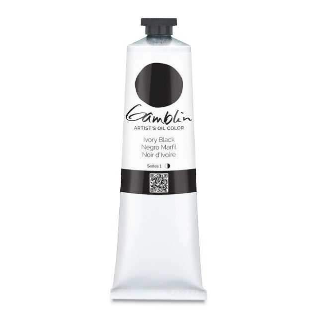 Gamblin Artists' Oil Color, Ivory Black, 37 ml.