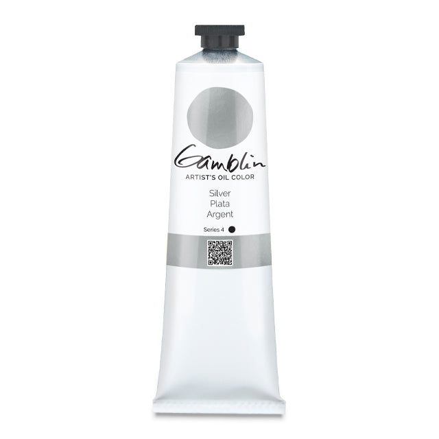 Gamblin Artists' Oil Color, Silver, 150 ml.