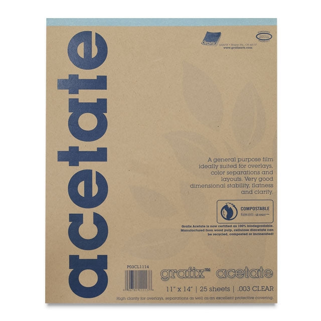 Clear Acetate Pad, .003", 11" x 14"