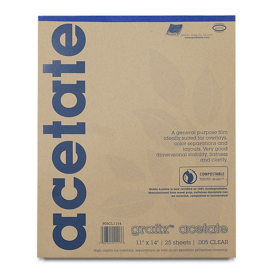 Clear Acetate Pad, .005", 11" x 14"